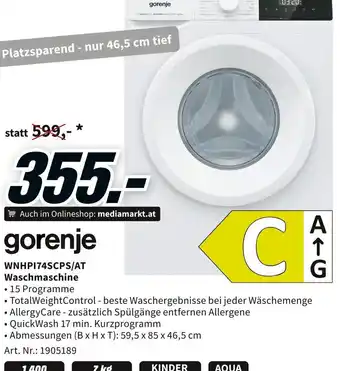 Media Markt gorenje WNHP174SCPS/AT Waschmaschine Angebot