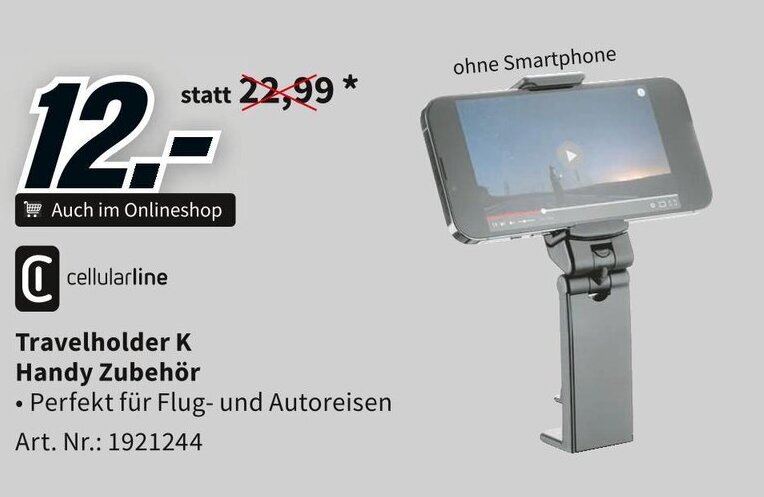 Media Markt cellularline Travelholder K Handy Zubehör Angebot