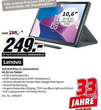 Media Markt Lenovo Tab M10 Plus (3. Generation) 26,92 cm Tablet Angebot
