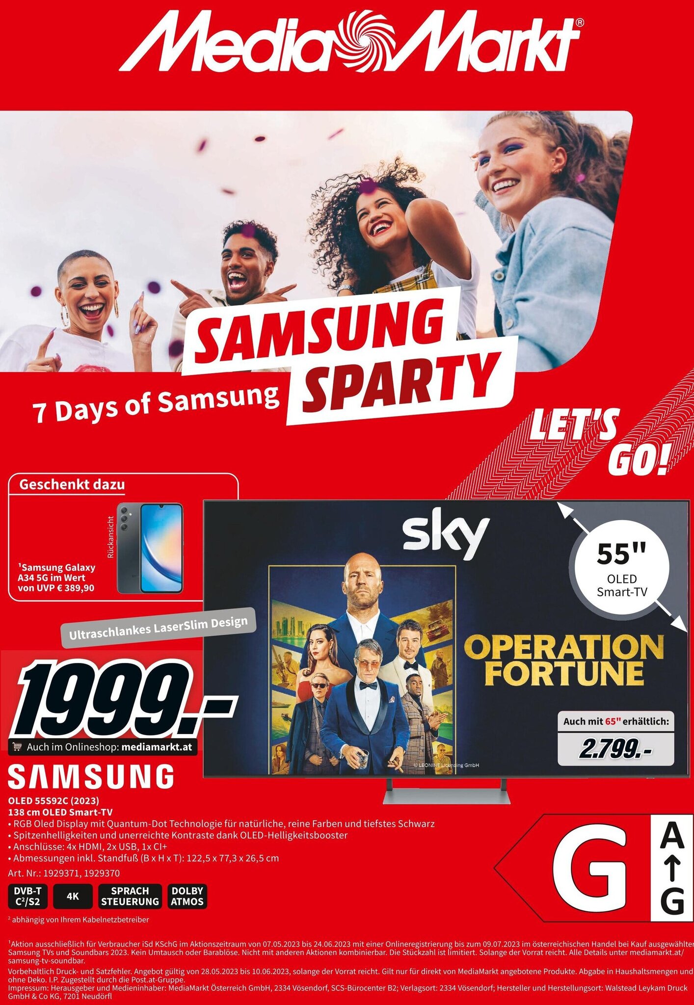 Media Markt SAMSUNG OLED 55S92C (2023) 138 cm OLED Smart-TV Angebot