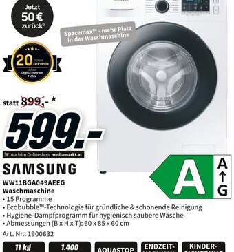 Media Markt SAMSUNG WW11BGA049AEEG Waschmaschine Angebot