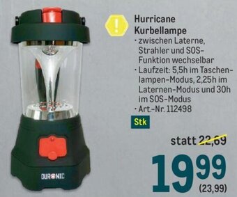 Metro Hurricane Kurbellampe Angebot