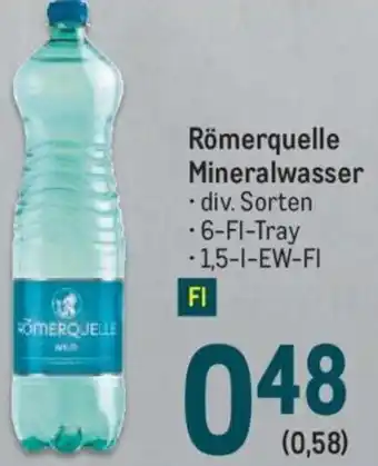 Metro Römerquelle Mineralwasser • div. Sorten • 6-Fl-Tray Angebot