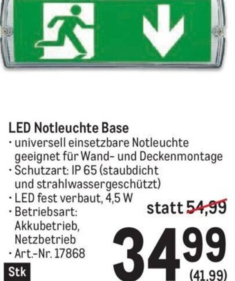Metro LED Notleuchte Base Angebot