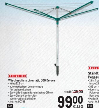 Metro LEIFHEIT Wäscheschirm Linomatic 500 Deluxe Angebot