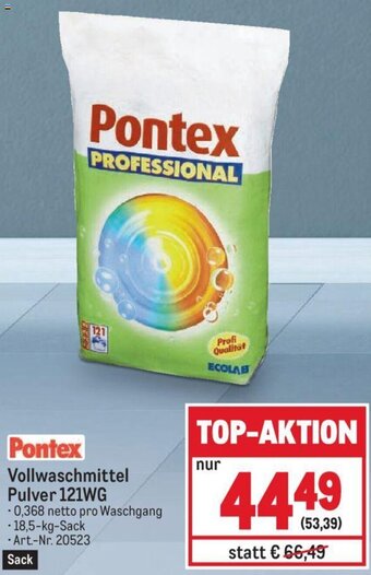 Metro Pontex Vollwaschmittel Pulver 121WG Angebot