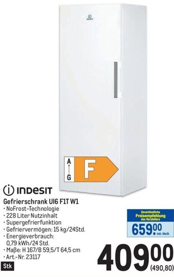 Metro Indesit Gefrierschrank U16 F1T W1 Angebot
