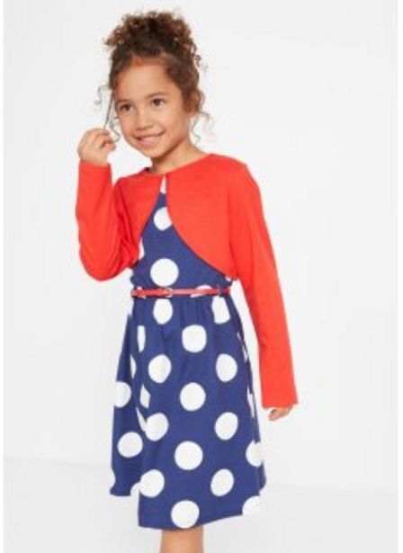 Bonprix Mädchen kleid + gürtel + bolero (3-tlg. set) Angebot
