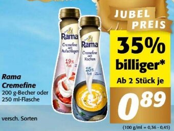 Nah&Frisch Rama Cremefine 200 g-Becher oder 250 ml-Flasche Angebot
