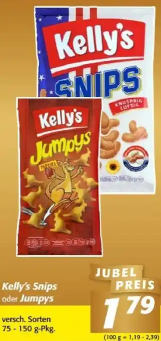 Nah&Frisch Kelly's Snips oder Jumpys versch. Sorten 75 - 150 g-Pkg. Angebot