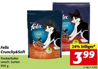 Nah&Frisch Felix Crunchy&Soft Trockenfutter versch. Sorten 950 g Angebot