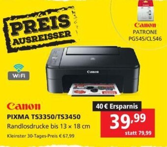 Pagro Diskont Canon PIXMA TS3350/TS3450 Angebot