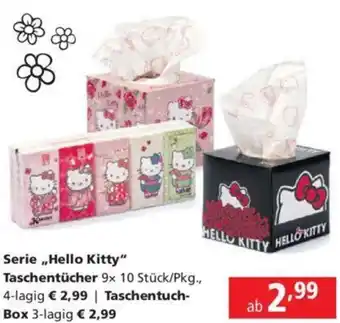 Pagro Diskont Serie ,,Hello Kitty" Taschentücher 9x 10 Stück/Pkg., 4-lagig Angebot