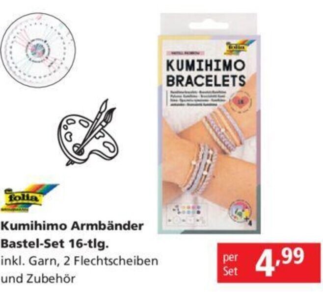 Pagro Diskont Kumihimo Armbänder Bastel-Set 16-tlg. Angebot