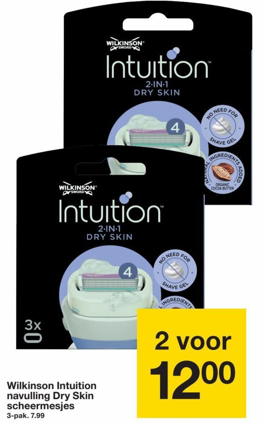 Zeeman Wilkinson Intuition navulling Dry Skin scheermesjes Angebot