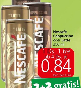 Spar Nescafé Cappuccino oder Latte 250 ml Angebot