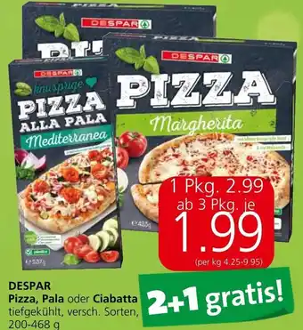 DESPAR Pizza, Pala oder Ciabatta tiefgekühlt, versch. Sorten, 200-468 g
