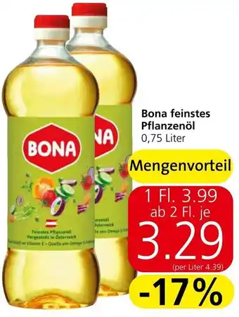 Spar Bona feinstes Pflanzenöl 0,75 Liter Angebot