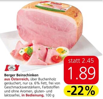 Spar Berger Beinschinken 100 g Angebot