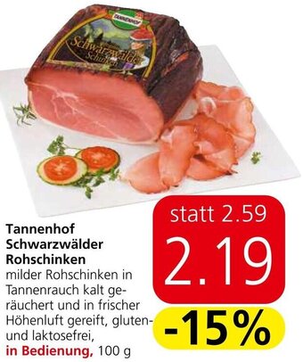 Spar Tannenhof Schwarzwälder Rohschinken 100 g Angebot