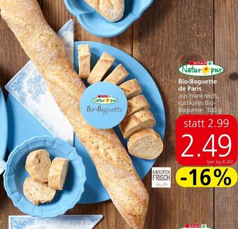 Spar Bio-Baguette de Paris aus Frankreich, rustikales Bio-Baguette, 300 g Angebot
