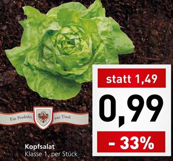 Spar Kopfsalat Klasse 1, per Stück Angebot