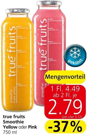 Spar true fruits Smoothie Yellow oder Pink 750 ml Angebot