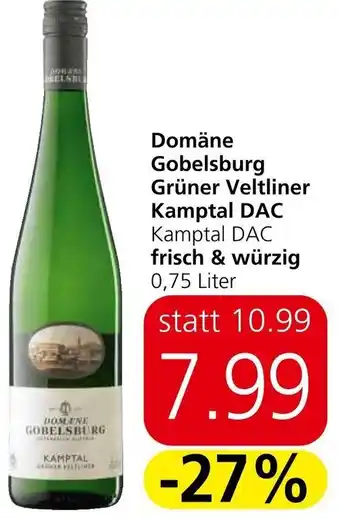 Spar Domäne Gobelsburg Grüner Veltliner Kamptal DAC Kamptal DAC frisch & würzig 0,75 Liter Angebot