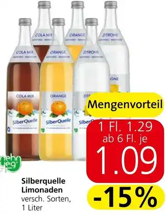 Spar Silberquelle Limonaden versch. Sorten, 1 Liter Angebot
