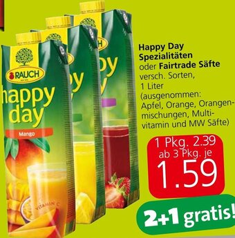 Spar Happy Day Spezialitäten oder Fairtrade Säfte versch. Sorten, 1 Liter Angebot