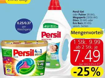 Spar Persil Gel oder Pulver 28 WG, Megaperls 23/26 WG Discs 20 WG oder Eco Bars 20 WG versch. Sorten Angebot