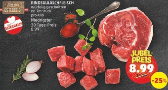 PENNY RINDSGULASCHFLEISCH würfelig geschnitten od. im Stück Angebot