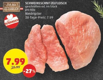 PENNY SCHWEINSSCHNITZELFLEISCH geschnitten od. im Stück pro Kilo Angebot