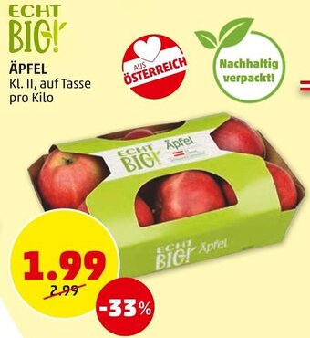 PENNY ÄPFEL Kl. II, auf Tasse pro Kilo Angebot