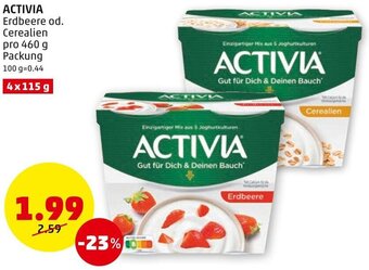 PENNY ACTIVIA Erdbeere od. Cerealien pro 460 g Packung Angebot
