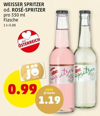 PENNY WEISSER SPRITZER od. ROSÉ-SPRITZER pro 330 ml Flasche Angebot