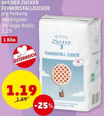 PENNY WIENER ZUCKER FEINKRISTALLZUCKER pro Packung Angebot