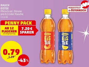 PENNY RAUCH EISTEE Pfirsich od. Zitrone pro 0,5 Liter Flasche Angebot