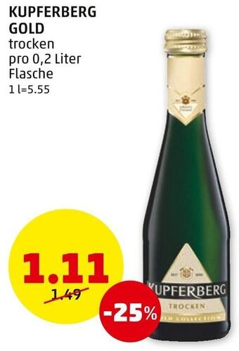 PENNY KUPFERBERG GOLD trocken pro 0,2 Liter Flasche Angebot