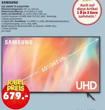 PENNY SAMSUNG LED SMART TV 65AU7090 Bildschirmdiagonale: 65", ca. 163 cm, Angebot