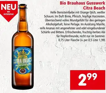 Interspar Bio Brauhaus Gusswerk Citra Beach 0,75 Liter Angebot