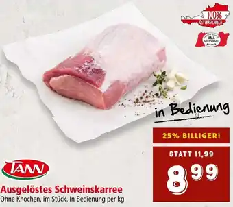 Interspar Ausgelöstes Schweinskarree Ohne Knochen, im Stück. In Bedienung per kg Angebot