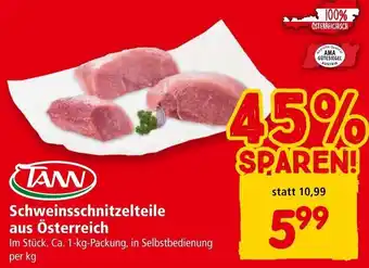 Interspar Schweinsschnitzelteile aus Österreich Im Stück. Ca. 1-kg-Packung, in Selbstbedienung per kg Angebot