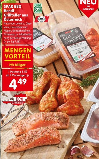 Interspar SPAR BBQ Hendl-Grillteller aus Österreich Angebot