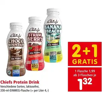 Interspar Chiefs Protein Drink Verschiedene Sorten, laktosefrei, 330-ml-EINWEG-Flasche Angebot