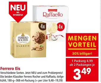 Interspar Ferrero Eis 180-g-368-ml-Packung Angebot