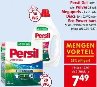 Interspar Persil Gel 30 WG oder Pulver 28 WG, Megaperls 23 + 26 WG, Discs 20 +22 WG oder Eco Powe 20 WG, verschiedene Sorten Angebot