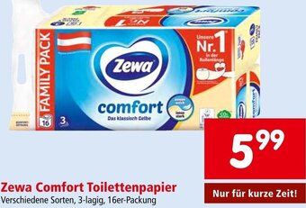 Interspar Zewa Comfort Toilettenpapier Verschiedene Sorten, 3-lagig, 16er-Packung Angebot