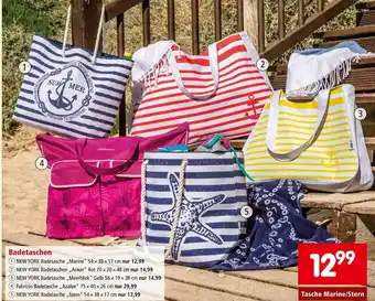 Interspar NEW YORK Badetasche ,,Marine" 54 x 38 x 17 cm Angebot