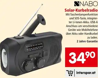 Interspar NABO Solar-Kurbelradio Angebot